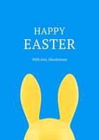 Happy Easter 3d greeting card congratulations bunny design template realistic illustration vector