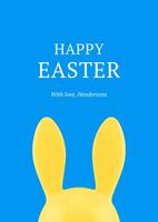 Happy Easter 3d greeting card congratulations bunny design template realistic illustration vector