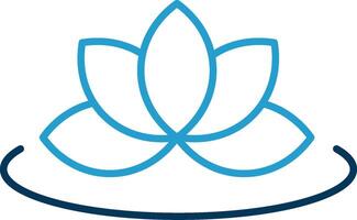 Lotus Line Blue Two Color Icon vector