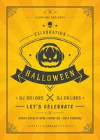Halloween celebration night party poster or flyer design vector
