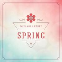 Spring Typographic Poster or Greeting Card Design. vector