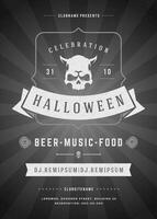 Halloween celebration night party poster or flyer design vector