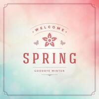 Spring Typographic Greeting Card or Poster Design. vector