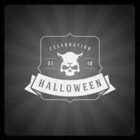 Halloween illustration on movie ending screen vector