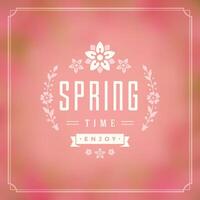 Spring Typographic Greeting Card or Poster Design. vector