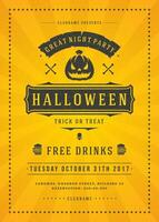 Halloween celebration night party poster or flyer design vector