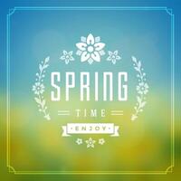 Spring Typographic Greeting Card or Poster Design. vector