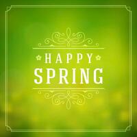 Spring Typographic Poster or Greeting Card Design. vector