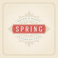 Spring Typographic Poster or Greeting Card Design. vector