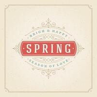 Spring Typographic Poster or Greeting Card Design. vector