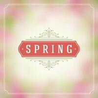 Spring Typographic Poster or Greeting Card Design. vector