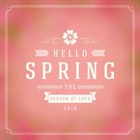 Spring Typographic Greeting Card or Poster Design. vector