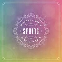 Spring Typographic Poster or Greeting Card Design. vector