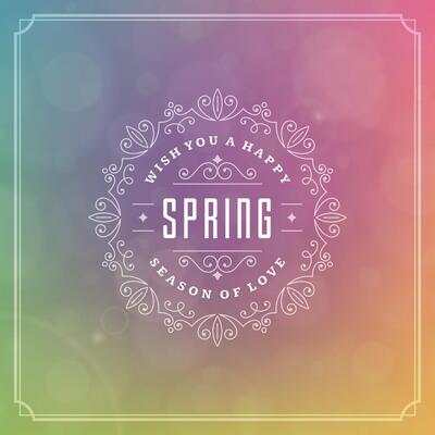 Spring Typographic Poster or Greeting Card Design.