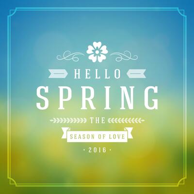 Spring Typographic Greeting Card or Poster Design