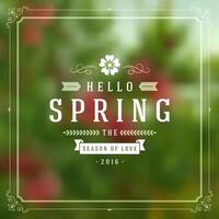 Spring Typographic Greeting Card or Poster Design. vector