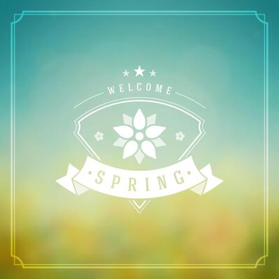 Spring Typographic Poster or Greeting Card Design.