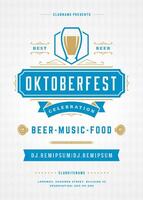 Oktoberfest beer festival celebration retro typography poster or flyer vector