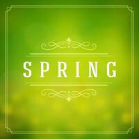 Spring Typographic Poster or Greeting Card Design. vector