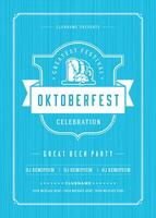 Oktoberfest beer festival celebration retro typography poster or flyer vector