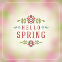 Spring Typographic Poster or Greeting Card Design. vector