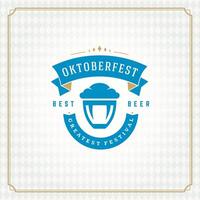 Oktoberfest beer festival celebration vintage greeting card or poster vector