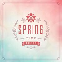 Spring Typographic Poster or Greeting Card Design. vector