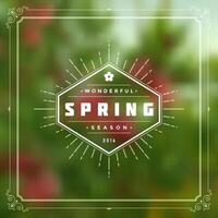 Spring Typographic Greeting Card or Poster Design. vector