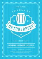 Oktoberfest Festival Poster Highlighting Beer, Music, and Food vector