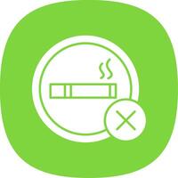 No Smoking Glyph Curve Icon vector