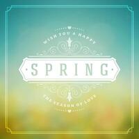 Spring Typographic Greeting Card or Poster Design. vector