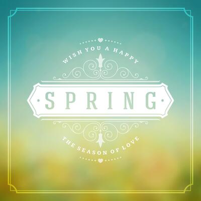 Spring Typographic Greeting Card or Poster Design.