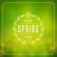 Spring Typographic Poster or Greeting Card Design. vector