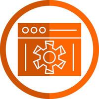 Web Glyph Orange Circle Icon vector