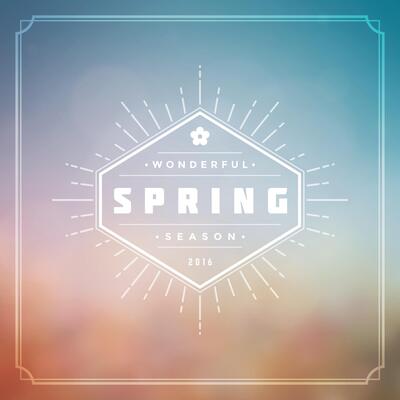 Spring Typographic Greeting Card or Poster Design