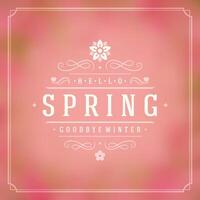 Spring Typographic Poster or Greeting Card Design. vector