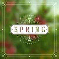 Spring Typographic Greeting Card or Poster Design. vector