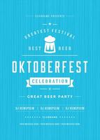 Oktoberfest beer festival celebration retro typography poster vector