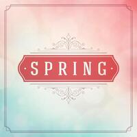 Spring Typographic Poster or Greeting Card Design. vector