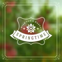 Spring Typographic Greeting Card or Poster Design. vector