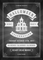 Halloween celebration night party poster or flyer design vector