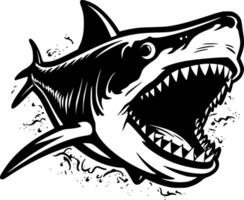 tiburón, negro y blanco ilustración vector