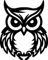 Owl Baby - Black and White Isolated Icon - illustration vector