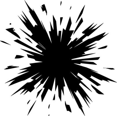 Explosion, Black and White illustration