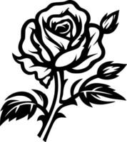 rosas - negro y blanco aislado icono - ilustración vector