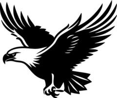 águila - negro y blanco aislado icono - ilustración vector