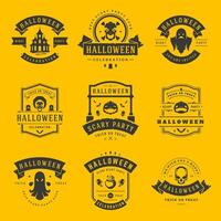 Happy Halloween labels an badges design set. vector