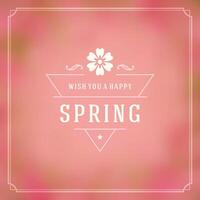 Spring Typographic Poster or Greeting Card Design. vector