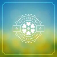 Spring Typographic Poster or Greeting Card Design. vector