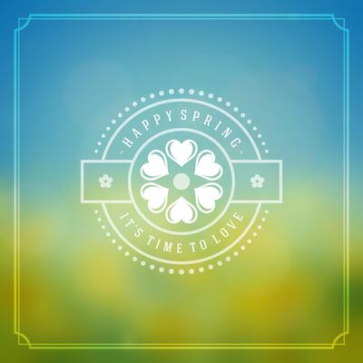 Spring Typographic Poster or Greeting Card Design.